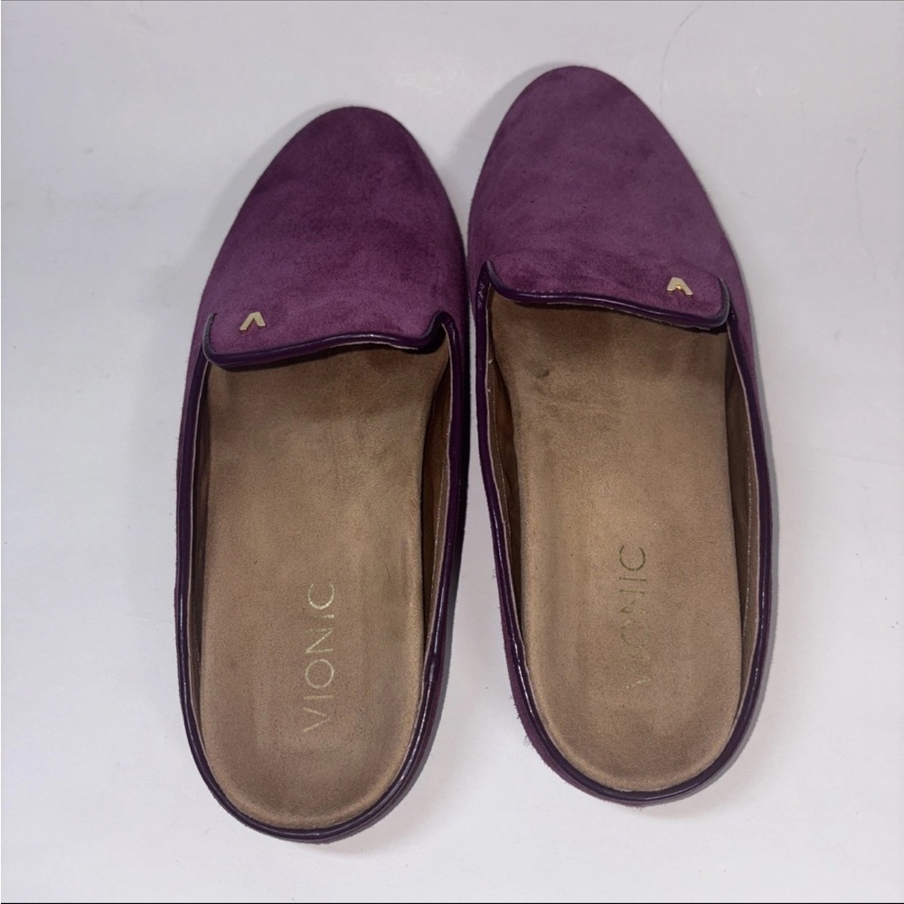 Vionic Womens 8.5 Carnegie Mules Loafers Shoes
Purple Suede comfort insole slide - Picture 9 of 12